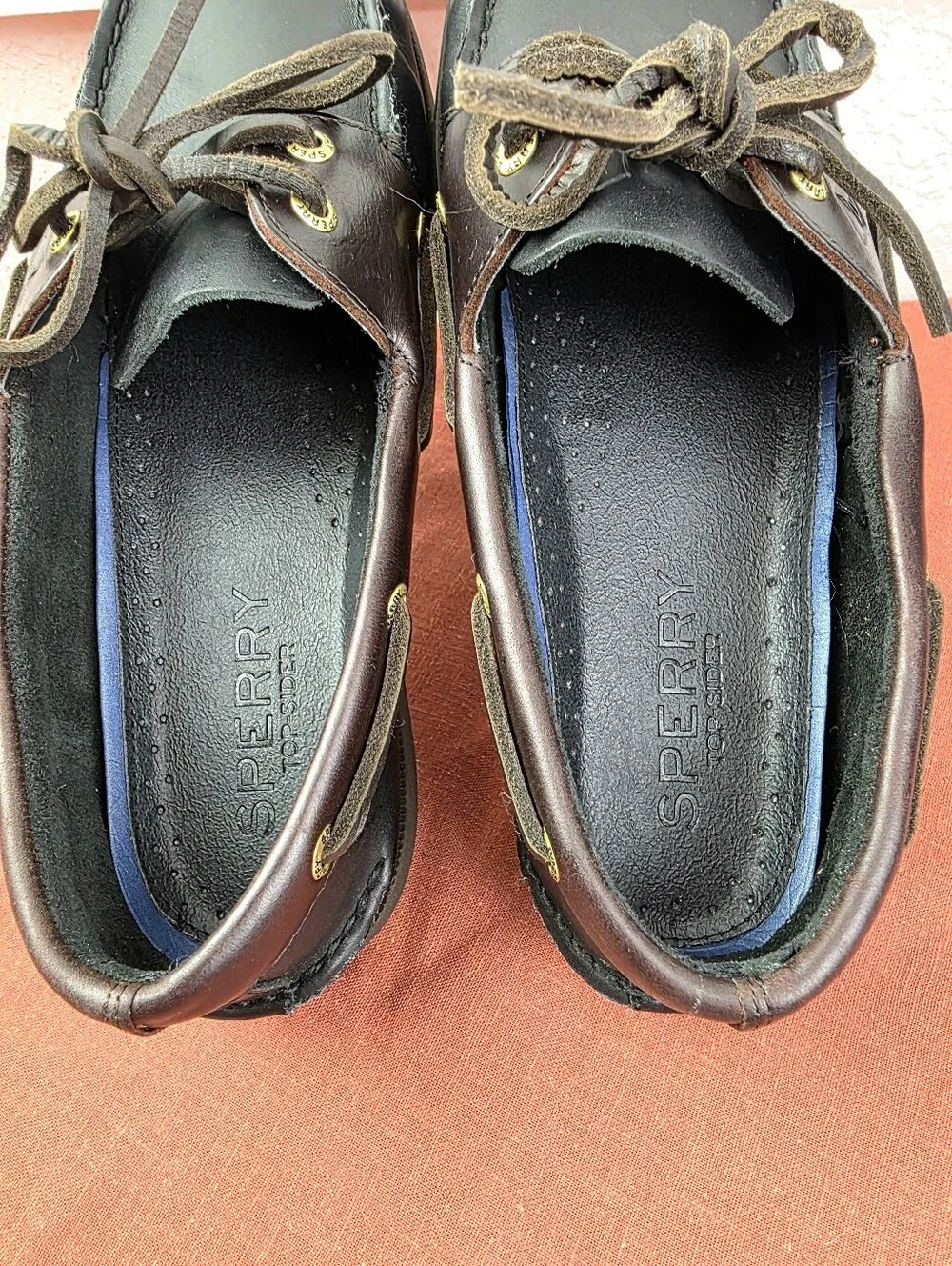 Men's Sperry Topsiders Boat Shoes Black And Burgundy 8.5 NIB